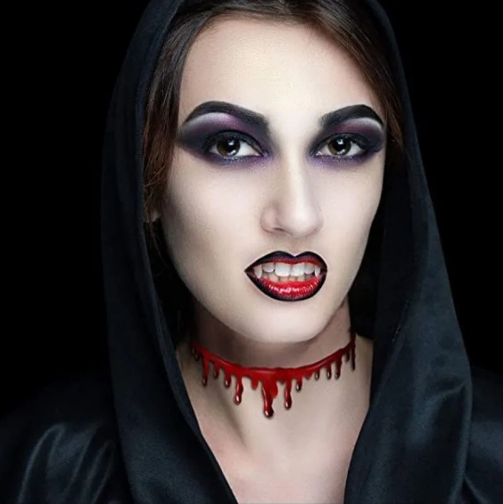 Dripping Blood Red Adjustable Choker Necklace - Picture 3 of 8